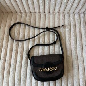 Copied - Michael Kors Black and Brown Crossbody with Gold Accent